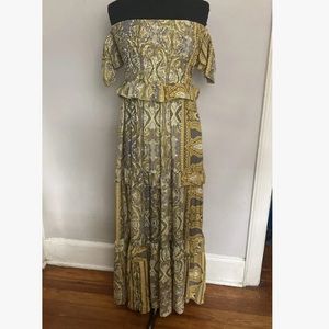10-4 Earthbound Trading Co Maxi dress boho romantic XL NWT Ruffled tiered